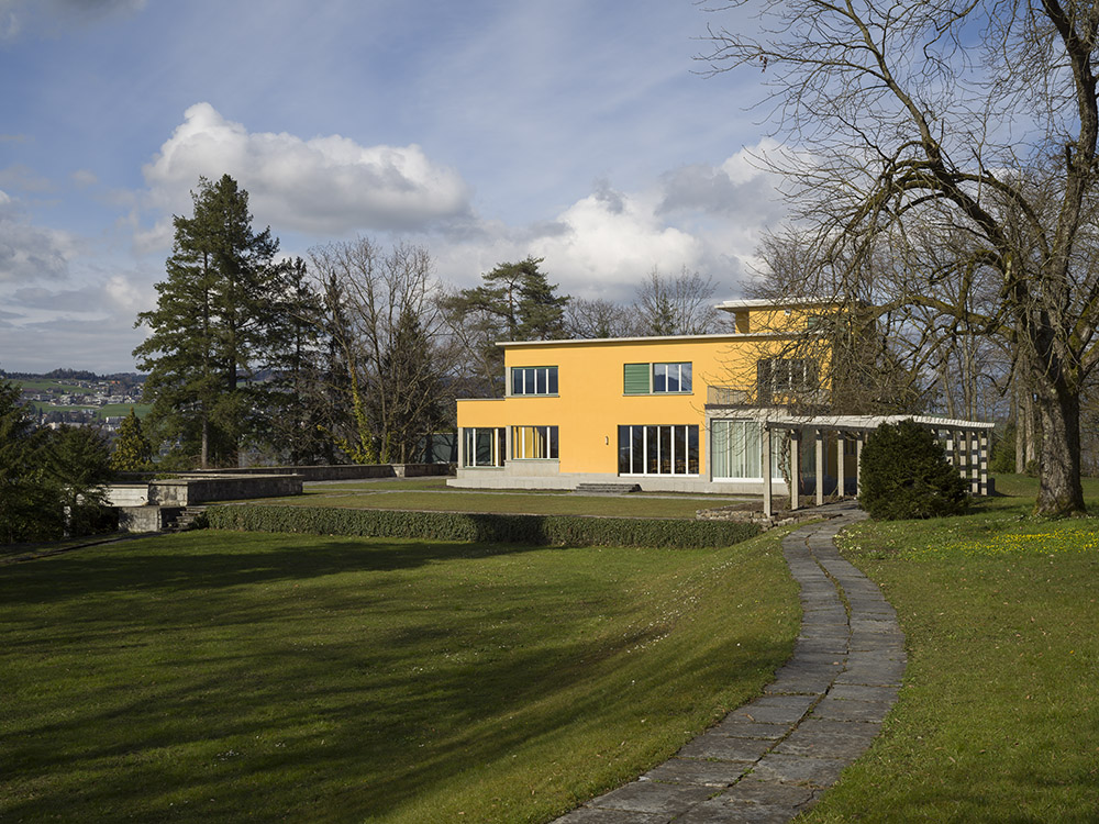 Villa Senar, Südfassade gemäss historischem Foto (01), Bild: 2023, Kantonale Denkmalpflege, Priska Ketterer